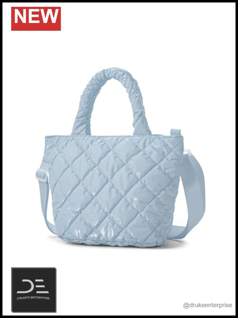 Quilted Puffy Tote Handbag Crossbody Purse with Plush Padding